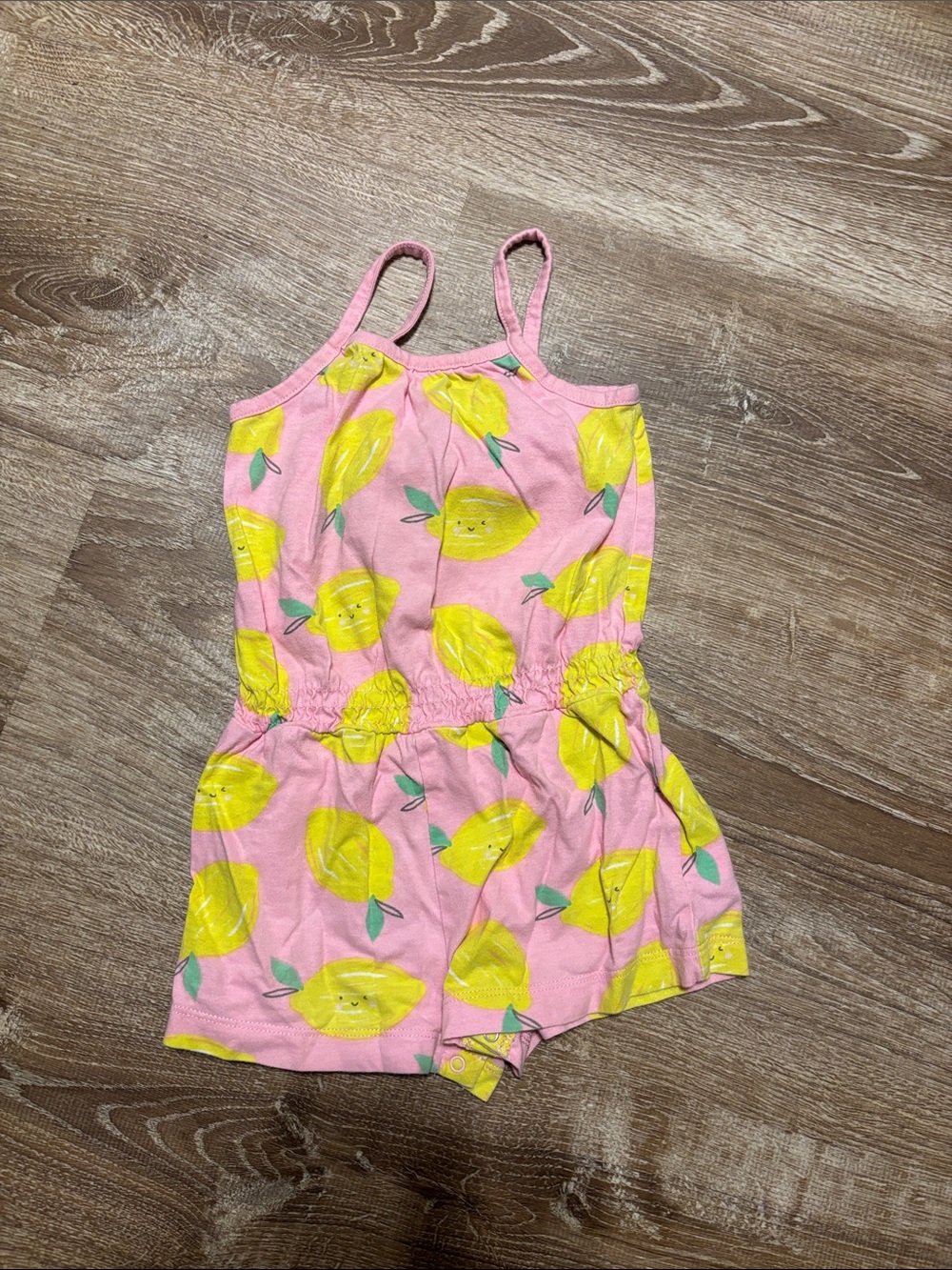 GAP Pink Romper with Yellow Lemon Print